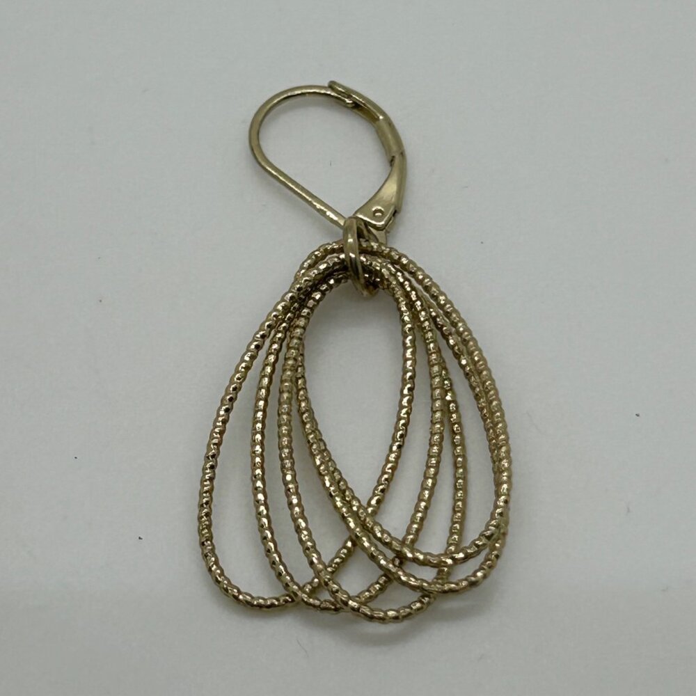 Nine West Earrings Gold-Tone Textured Oval Drop With Leverback Closure - Picture 7 of 11